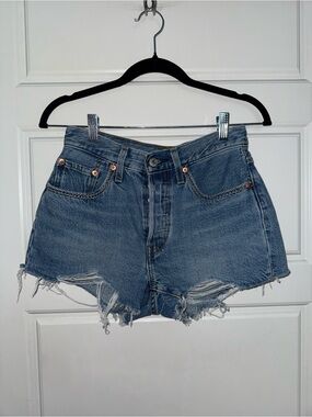 Levi’s 501 Denim Shorts with Pocket Embroidery